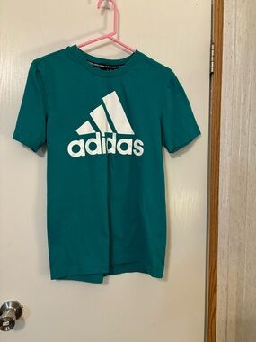 adidas Teal Crew Neck Logo Tee